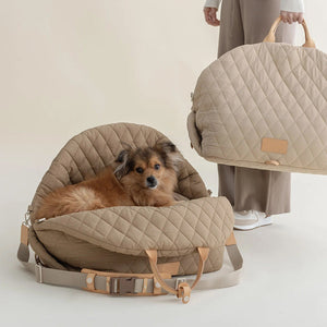 Foldable Canvas Pet Rear Seat Carrier Bag